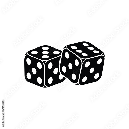 Black Dice Vector Illustration – Casino and Gambling Icon