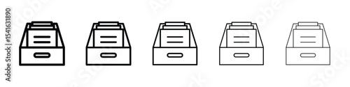 Archive icon logo in stroke lines collection