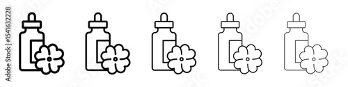 Bach flowers icon logo in stroke lines collection