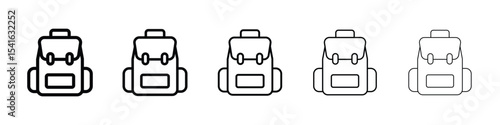 Backpack icon logo in stroke lines collection