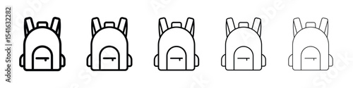 Backpack icon logo in stroke lines collection
