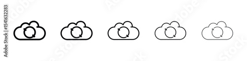 Backup icon logo in stroke lines collection