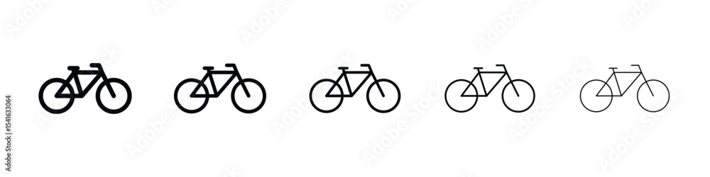Fototapeta premium Biking icon logo in stroke lines collection