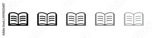 Book icon logo in stroke lines collection