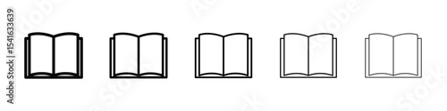 Book icon logo in stroke lines collection