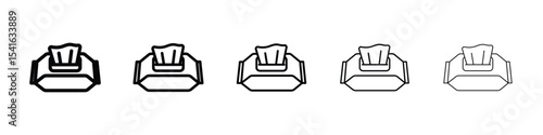 Box tissue icon logo in stroke lines collection