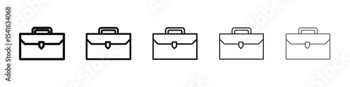 Briefcase icon logo in stroke lines collection