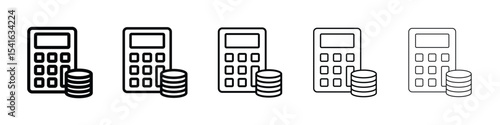Budget icon logo in stroke lines collection