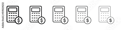 Budget icon logo in stroke lines collection