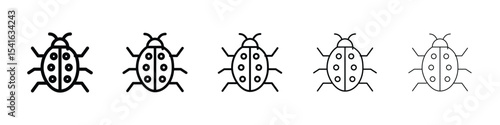 Bug icon logo in stroke lines collection