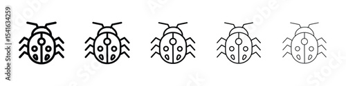 Bug icon logo in stroke lines collection