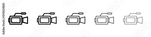 Camcorder icon logo in stroke lines collection