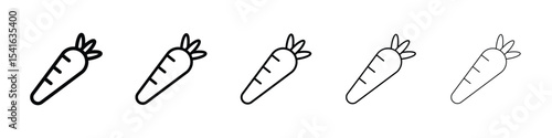 Carrot icon logo in stroke lines collection