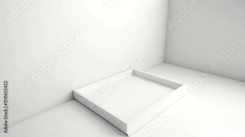 Wallpaper Mural Minimalist white room with empty tray in corner, emphasizing simplicity and space Torontodigital.ca