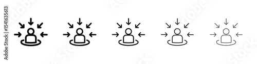 Centric consumer icon logo in stroke lines collection