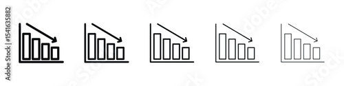 Chat arrow down icon logo in stroke lines collection