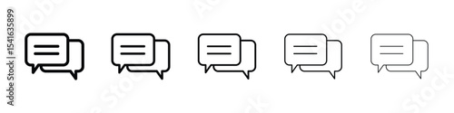 Chat bubble icon logo in stroke lines collection