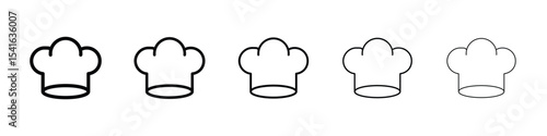 Chef hat icon logo in stroke lines collection