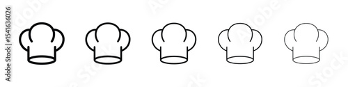 Chef hat icon logo in stroke lines collection