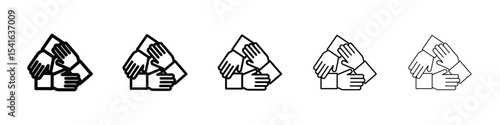 Collaboration icon logo in stroke lines collection