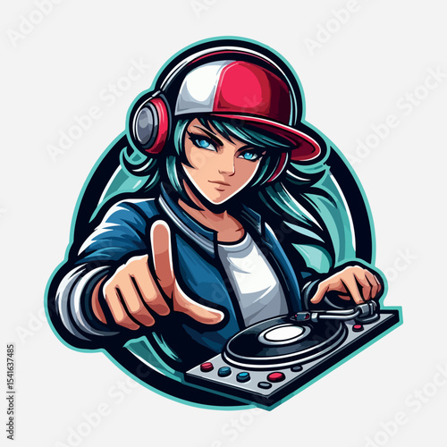 
Disc jockey mascot e sport logo design