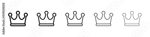 Crown icon logo in stroke lines collection