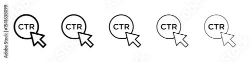 CTR icon logo in stroke lines collection