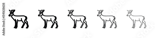 Deer icon logo in stroke lines collection