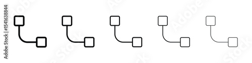 Diagram nested icon logo in stroke lines collection