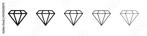 Diamond icon logo in stroke lines collection