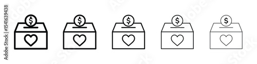 Donations icon logo in stroke lines collection