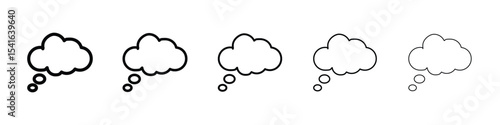 Dream cloud icon logo in stroke lines collection