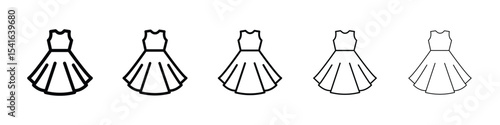 Dress icon logo in stroke lines collection