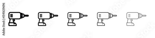 Drill icon logo in stroke lines collection