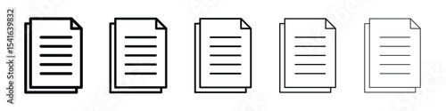 Duplicate icon logo in stroke lines collection