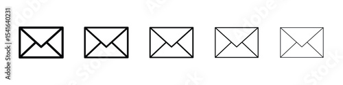 Envelope icon logo in stroke lines collection