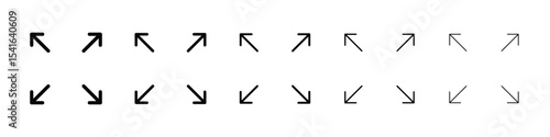 Expand icon logo in stroke lines collection