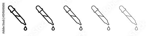 Eye dropper half icon logo in stroke lines collection