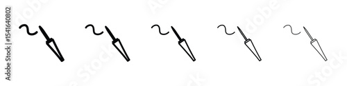 Eyeliner brush icon logo in stroke lines collection