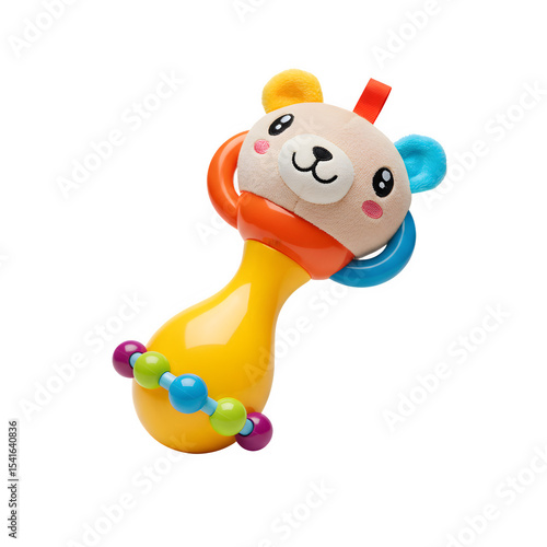 Colorful bear-shaped rattle toy for infants and toddlers  