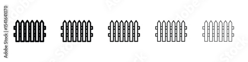 Fence icon logo in stroke lines collection