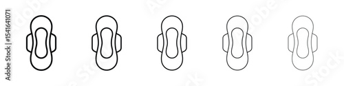 Feminine hygiene pad icon logo in stroke lines collection