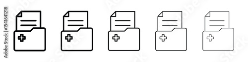 File medical icon logo in stroke lines collection