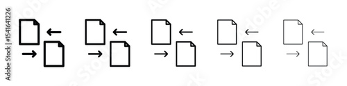 File transfer icon logo in stroke lines collection