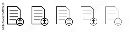 File upload icon logo in stroke lines collection