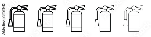 Fire extinguisher icon logo in stroke lines collection