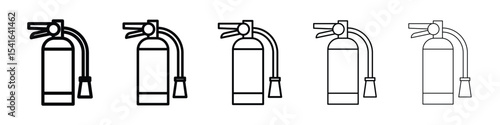 Fire extinguisher icon logo in stroke lines collection