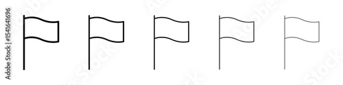 Flag icon logo in stroke lines collection