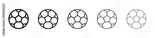 Football icon logo in stroke lines collection
