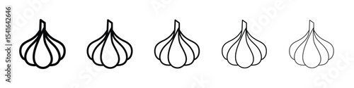 Garlic icon logo in stroke lines collection